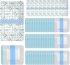 60 Pcs Waterproof Dressings for Wounds – Adhesive Plasters with Cotton Absorbent Pad – Clear PU Film Waterproof Bandages for Swimming, Shower & Daily Protection – (50 * 6x7cm & 10 * 10x15cm)