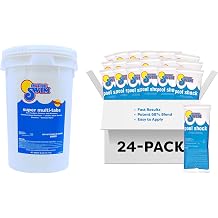 In The Swim 5-in-1 Chlorine Tabs and Cal-Hypo Shock Large Bundle | Includes 48 Pound Bucket of 5-in-1 Super Multi-Tablets and 24 x 1 Pound Bags of 68% Cal-Hypo Pool Shock