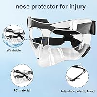 Vista 3 de Protector de nariz para nariz rota, máscaras faciales deportivas con acolchado de espuma, protector facial transparente ajustable, protección