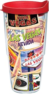Tervis Nevada - Las Vegas Collage Tumbler with Wrap and Red Lid 16oz, Clear