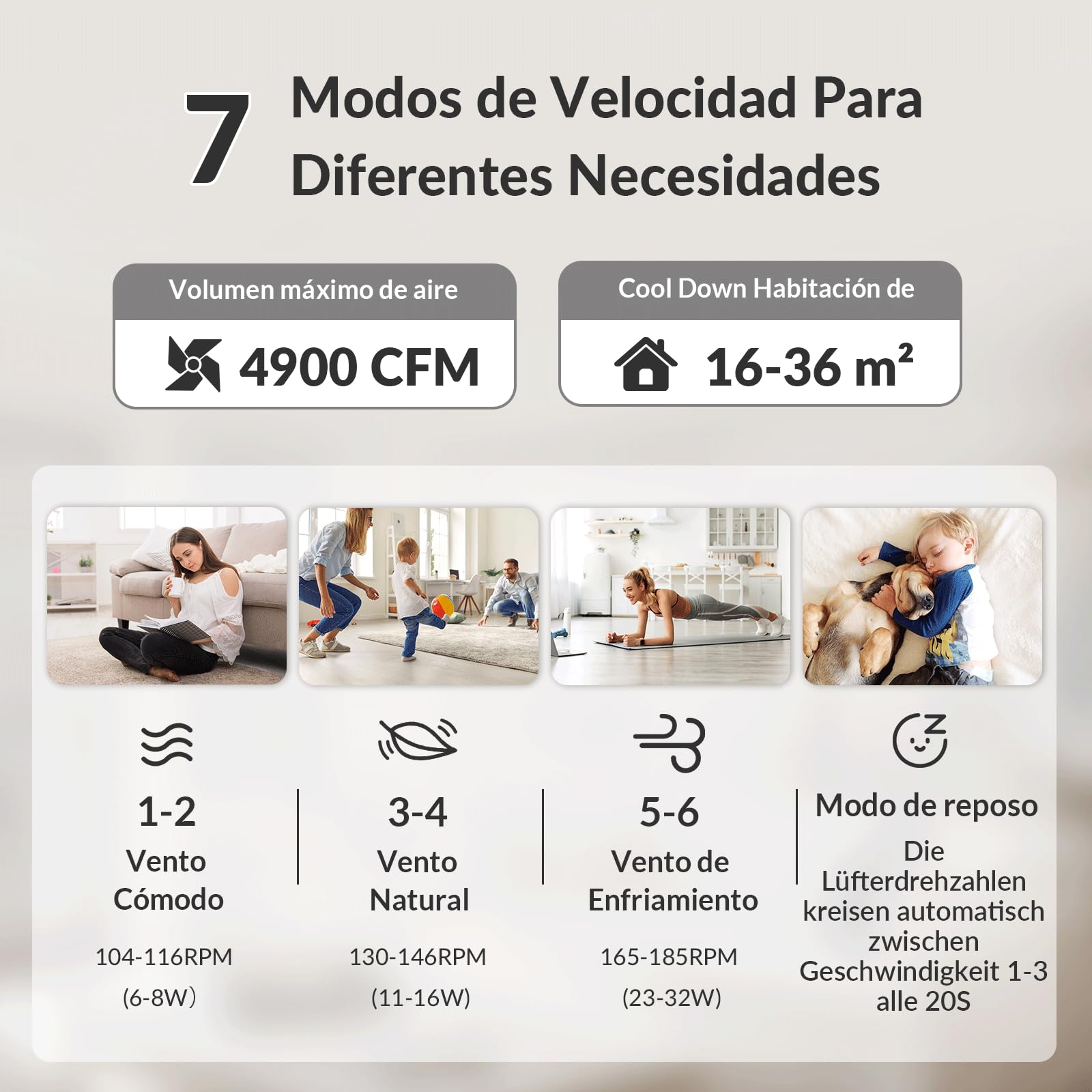 Newday 132cm Grande Ventilador Techo Madera con 6 aspas con Luz y Mando | Lampara Dimmer sin Pasos, Modo de Sueño, Función Memoria, Reversible Motor DC Silencioso, Montaje a Nivel