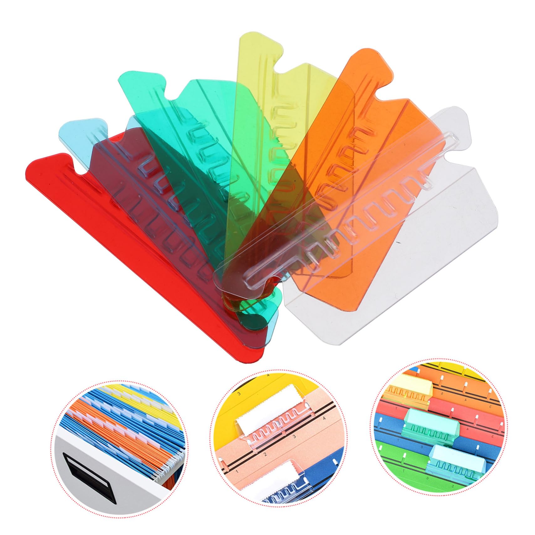 3 Set Etichette Colorate per File Sospesi in PVC Riutilizzabili Linguette Staccabili per e Organizzazione Documenti per Ufficio Scuola e