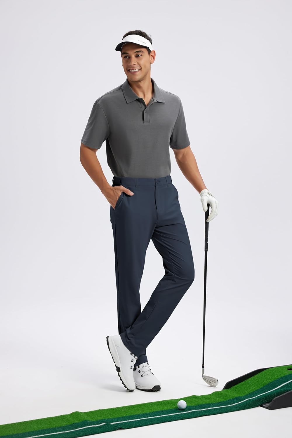 Mens Golf Pants Lightweight Quick Dry Anti-Slip Work Dress Pants 30"/32"/34" Stretch Casual Slacks with 4 Pockets - Image 2