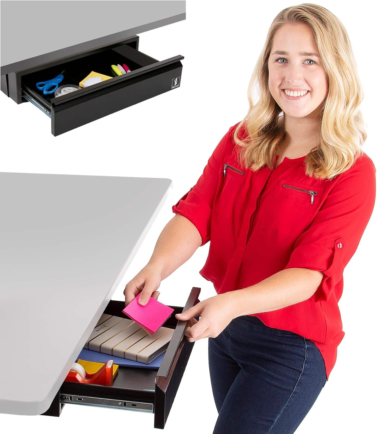 Stand Steady Attachable Under Desk Drawer PullOut