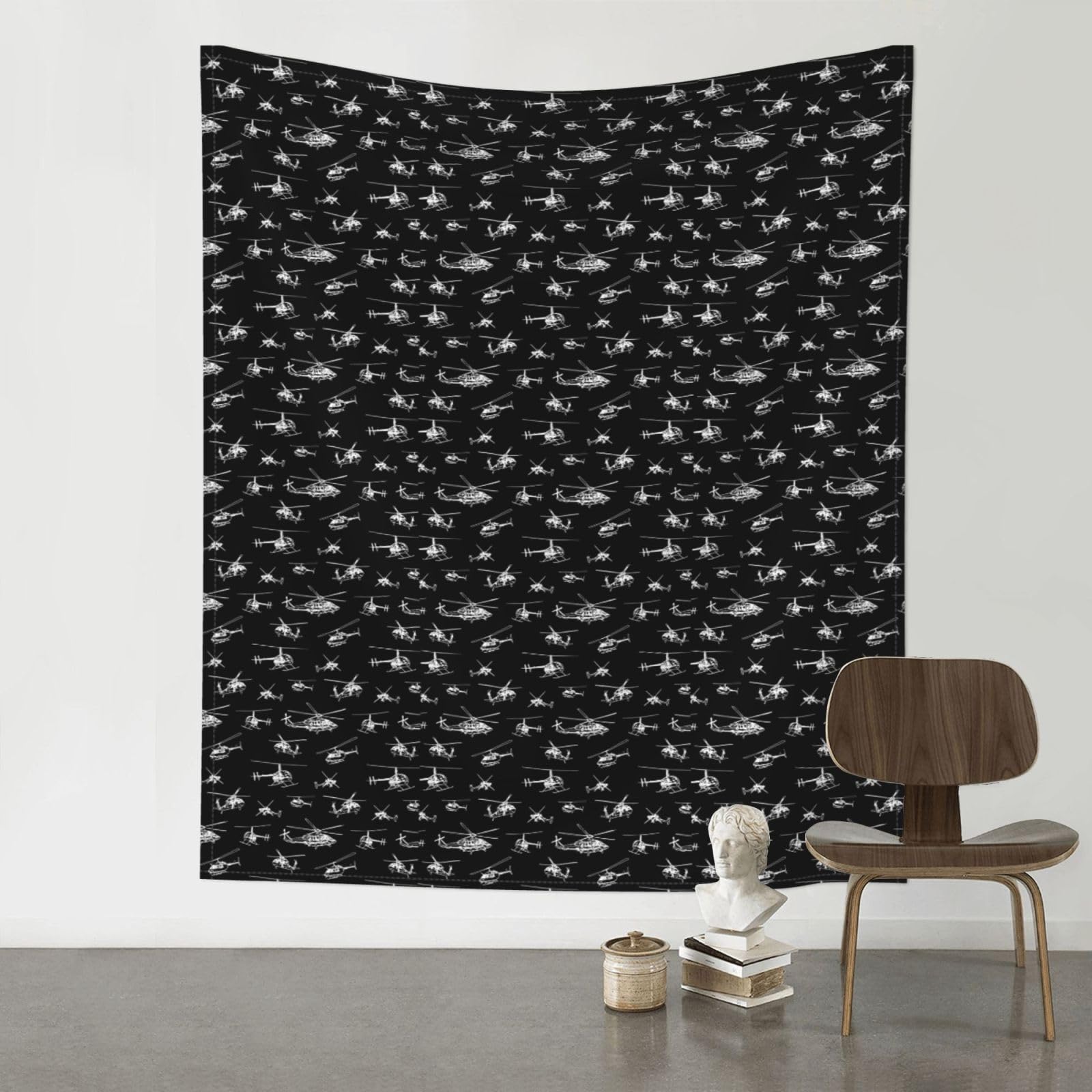 YYHHAOFA Helicopter Prints 60x51in Wall Tapestry - Durable Polyester Throw Blanket for Dorm Decor, Beach Picnics & Versatile Room Layering