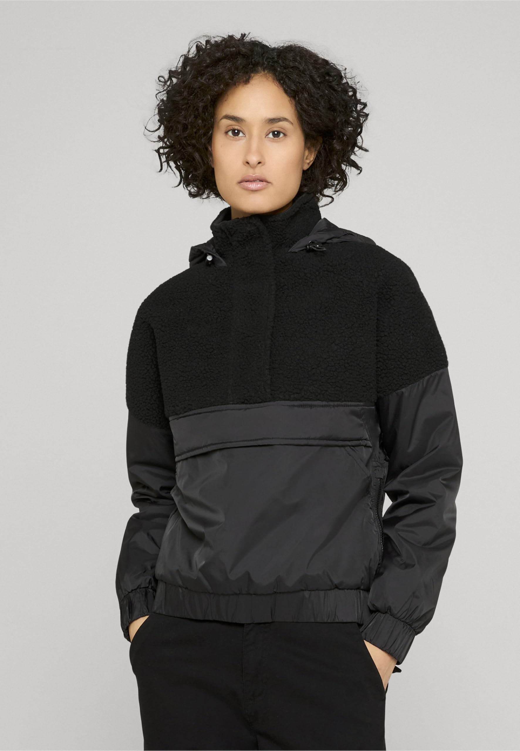 Urban Classics Damen Ladies Sherpa Mix Pull Over Jacket