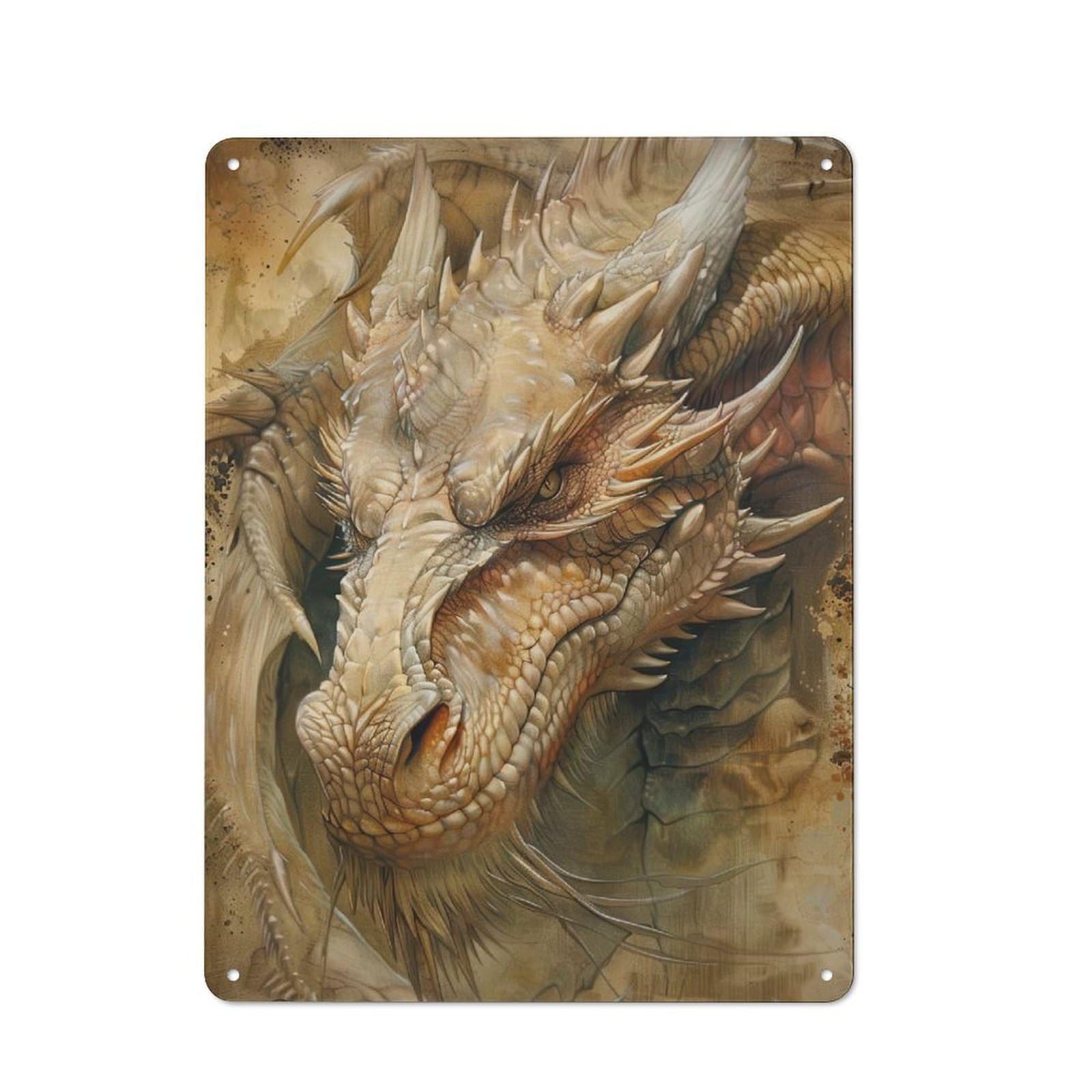 Junmoney Ethereal Dragon For Guest Room Or Hallway, Retro-Style Tin Sign 40X30cm, For Vintage Wall Decor Fans, For Themed Room Decoration
