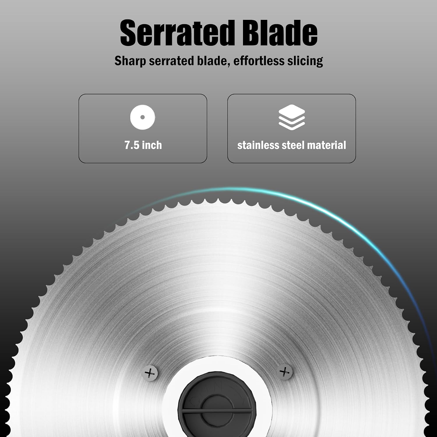 Electric Meat Slicer, 7.5" Stainless Steel Blade, 1‑15mm Thickness