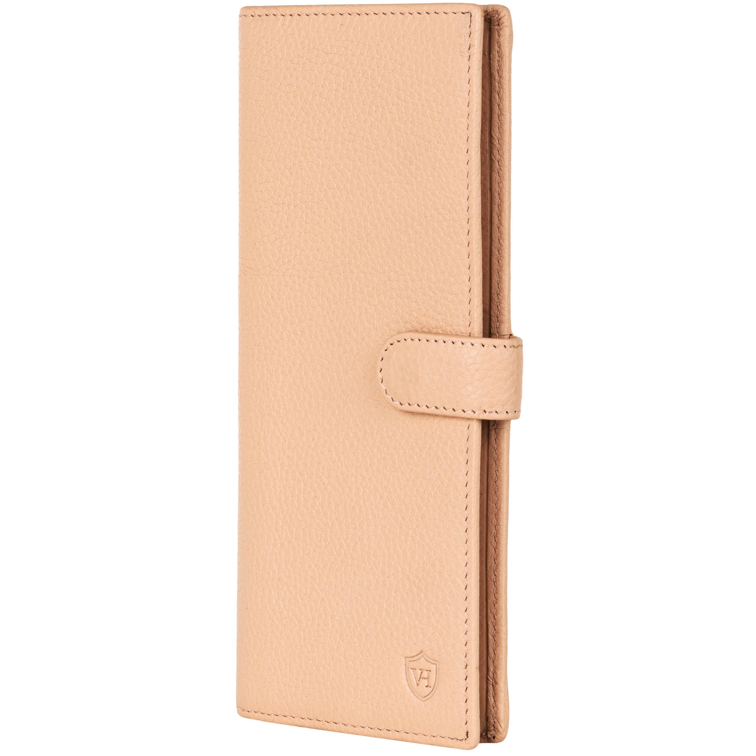 VON HEESEN Leder Geldbörse mit RFID-Schutz - Portemonnaie für Damen & Herren aus echtem Leder - Wallet mit Münzfach - Geldbeutel für Frauen und Männer in Rose