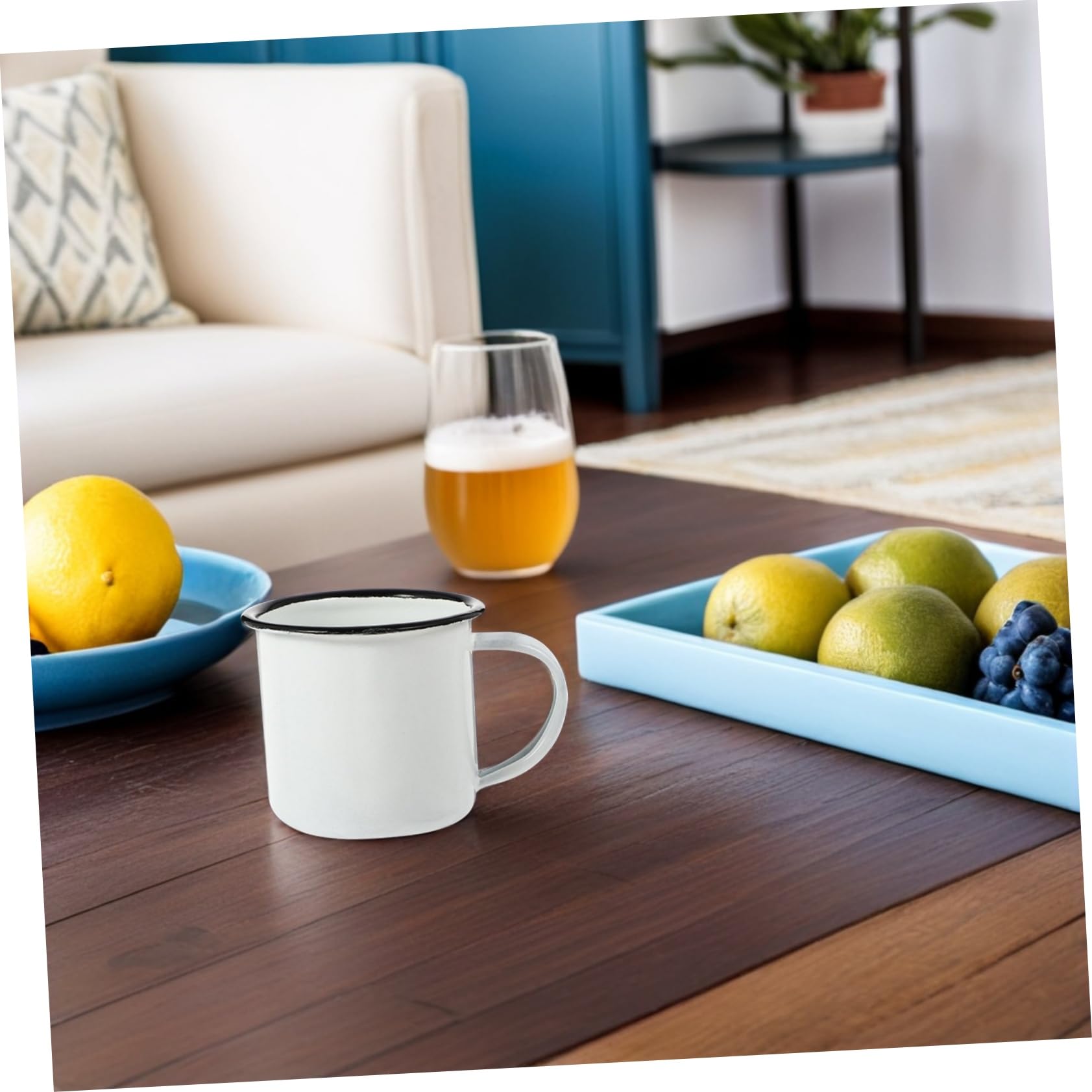 UKCOCO Tazas De Esmalte Retro De Resistentes Y Multiusos Tazas Metálicas Pequeñas Para Café Leche Y Camping Diseño Vintage Fácil De Limpiar Y Duradero 2 Piezas X 5