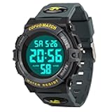 cofuo Kids Digital Watch for Boys Girls, Boys Watches Ages 3-17,Sport Outdoor Watch for Kid, 50M Waterproof Analog Multifunctional Chronograph LED Alarm Stopwatch Silicone Band, Kids Gift