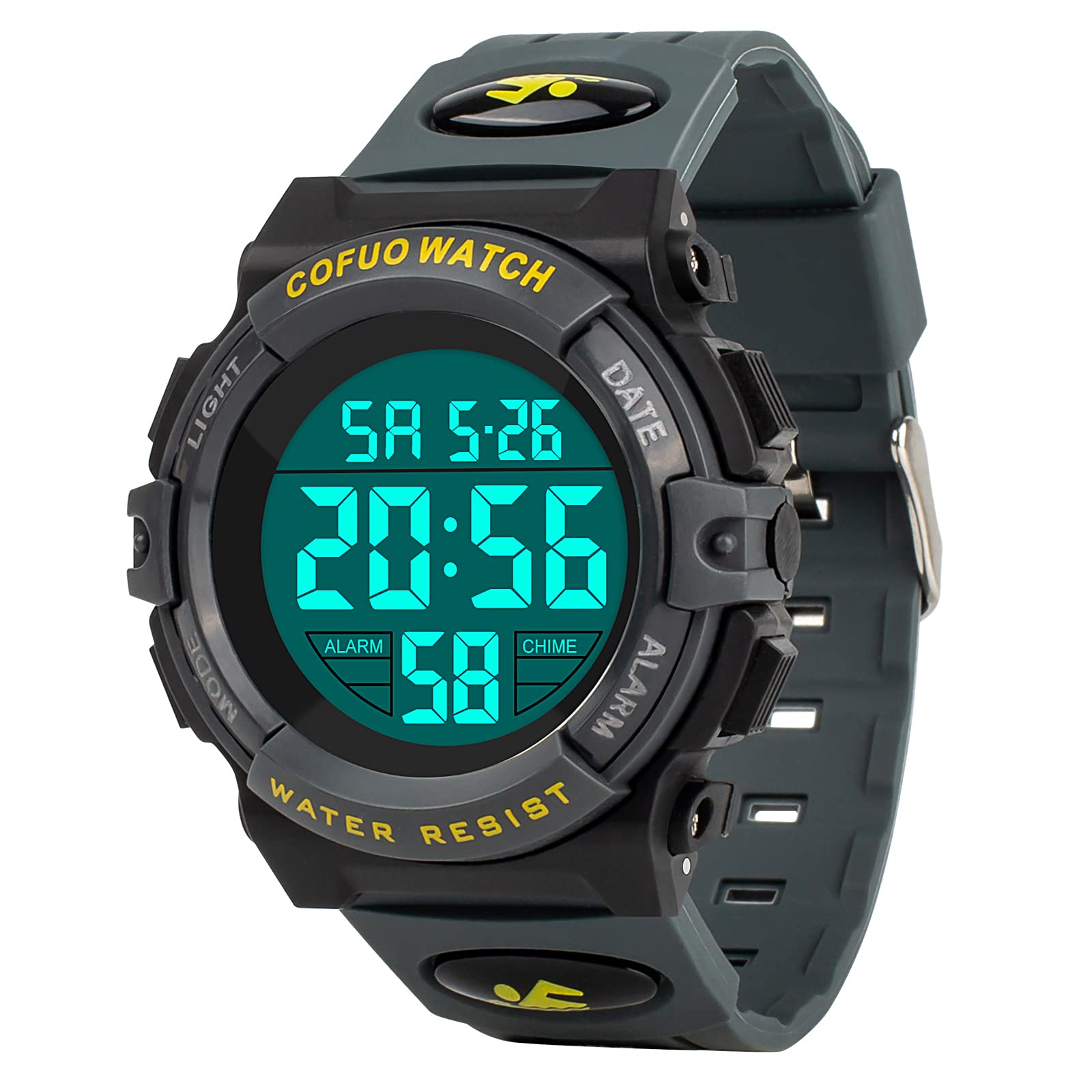 cofuo Kids Digital Watch for Boys Girls, Boys Watches Ages 3-17,Sport Outdoor Watch for Kid, 50M Waterproof Analog Multifunctional Chronograph LED Alarm Stopwatch Silicone Band, Kids Gift