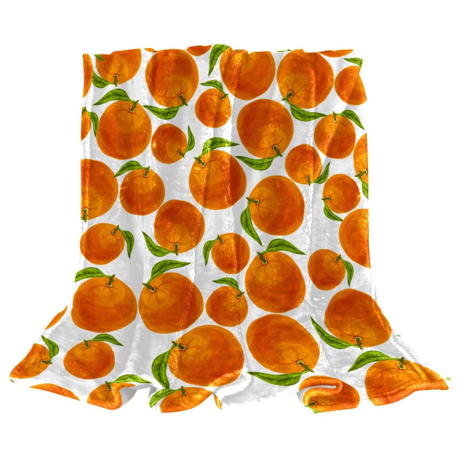 Couverture Polaire Orange contre le Froid sur Canapé et Lit
