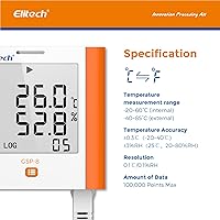 Vista 2 de Registrador de datos Elitech GSP-6 de temperatura y humedad, de 16,000 puntos, refrigeración, cadena fría