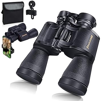 20x50 Binoculars for Adults with Phone Adapter-HD Professional Binoculars for Bird Watching Travel Stargazing Concerts Sports-BAK4 Prism FMC Lens-with Phone Adapter Strap Carrying Bag