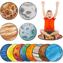 Tinideya 12 Pcs Kids Carpet Circle Seats for Class 16'', Space Planet