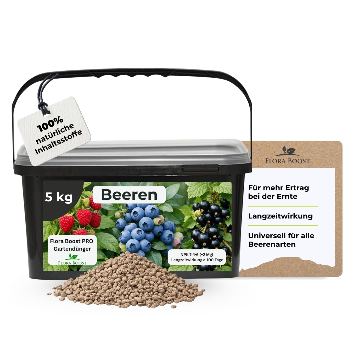 Flora Boost PRO Beeren Dünger mit Langzeitwirkung, 5KG Granulat