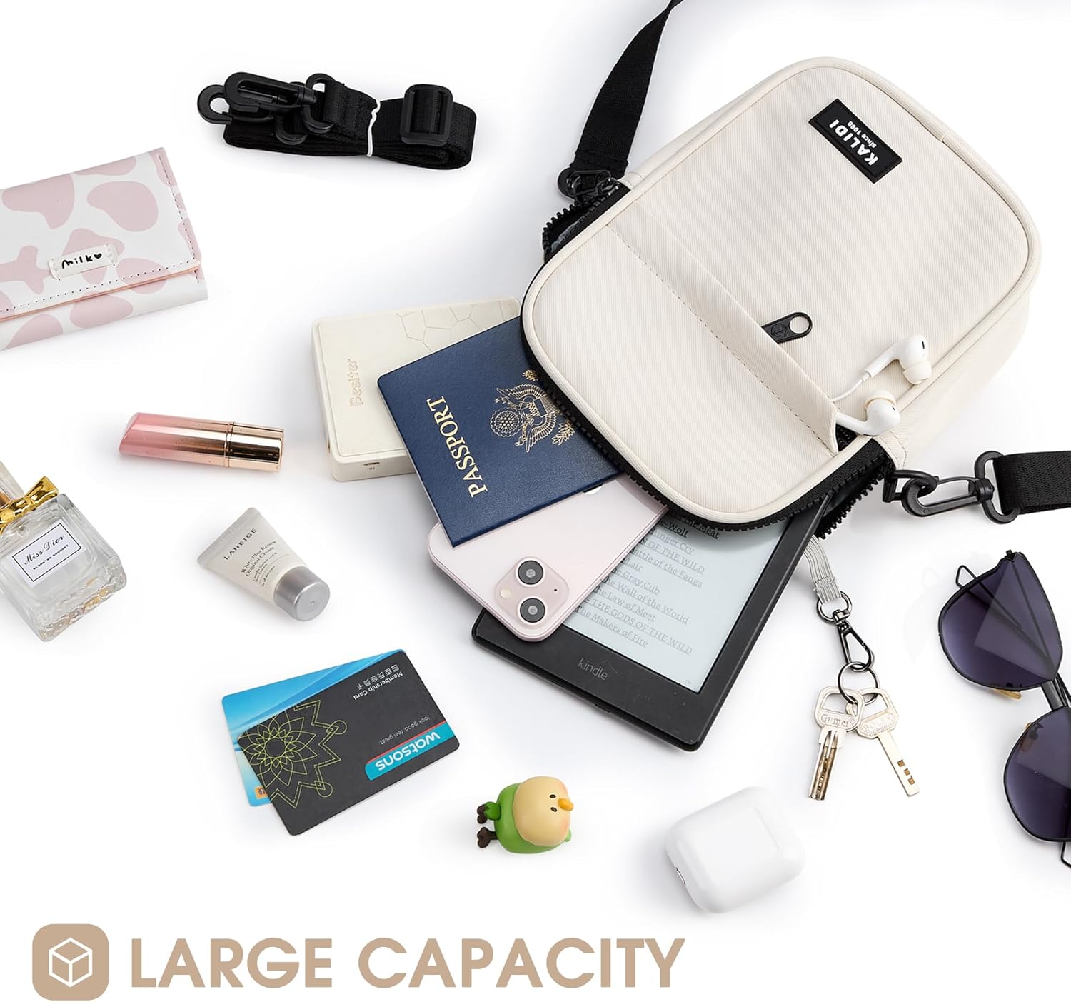 KALIDI Crossbody Sling Bag for Women Men Multi Position Small Purse Waist Fanny Pack with Adjustable Strap - Image 2