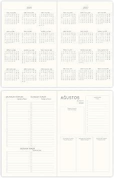 Matt Notebook 2026-2027 A5 Keten Akademik Ajanda 15x21 cm - 17 Aylık Bordo