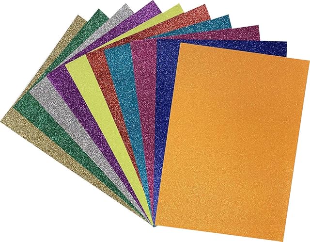 Springboard 10816 Coloured Glitter A4 Card Assortment (Pack of 10 Sheets)