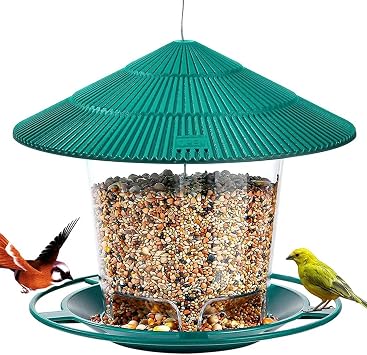 Bird Feeders Hanging for Small Birds Only Wild Bird Seed Feeder Bird Feeder Stations for The Garden Bird Feeding Station Squirrel Proof Perfect for Garden Decoration and Bird Watching,Green