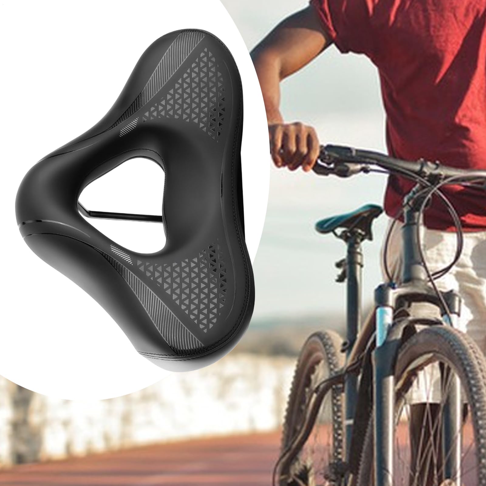 Per Sella Da Bicicletta - Antiscivolo Comodo E Largo | Per Sella Forato Per Bici | Per Pendolari Cicloturismo Ciclismo a Lunga Distanza Esercizio Quotidiano Appassionati di Sport