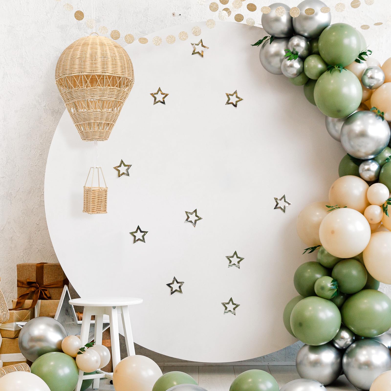 Mongolfiera Natalizia in Rattan, Decorazione da Appendere per Camera Bambini, Raffinata e Delicata, Decorazioni Casa Rattan, per Foto e Stanza