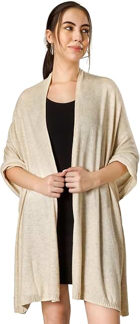 Cashmere 100% Cashmere Knitted Wrap Pashmina Shawl Extra Large Scarf Sto...