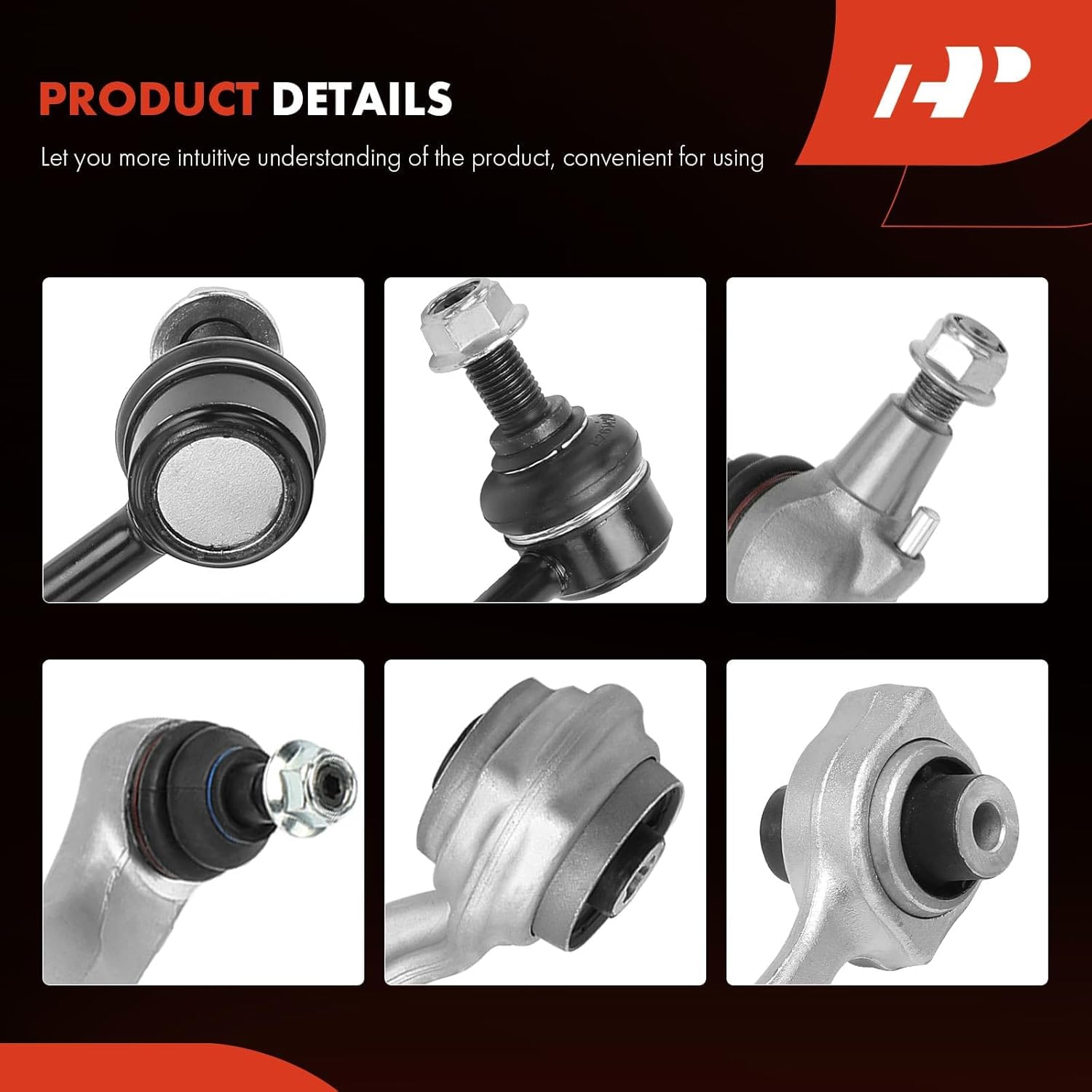 A-Premium Set of 10, Front Lower Forward & Rearward Control Arm, Outer Tie Rod End, Sway Bar Link, Lower Ball Joint, Compatible with Mercedes-Benz W212 Series - E250 2014, E400 2014, RWD Only