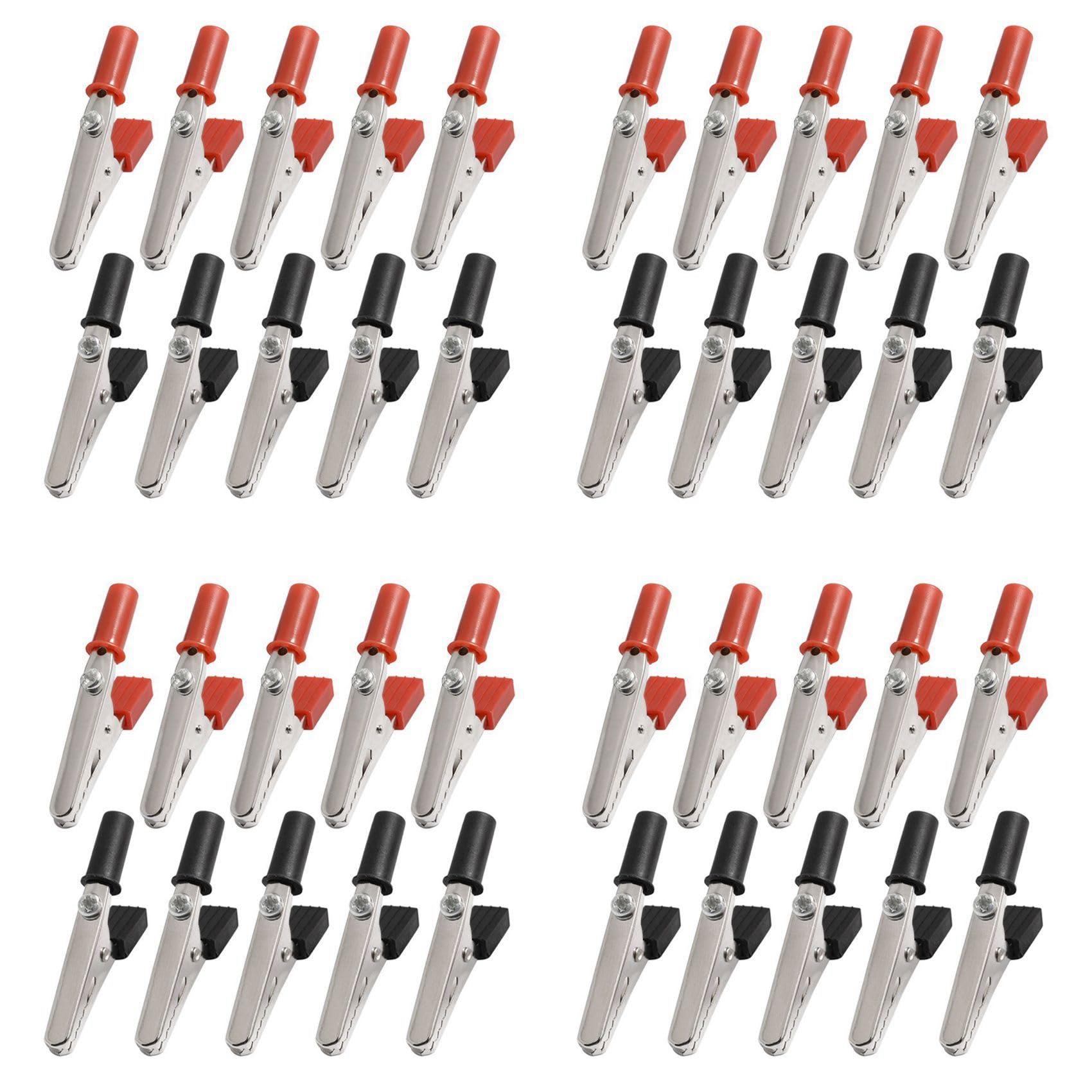 Jnchdghwa Black&Red 40X 5A Handle Electrical Crocodile Alligator Clips