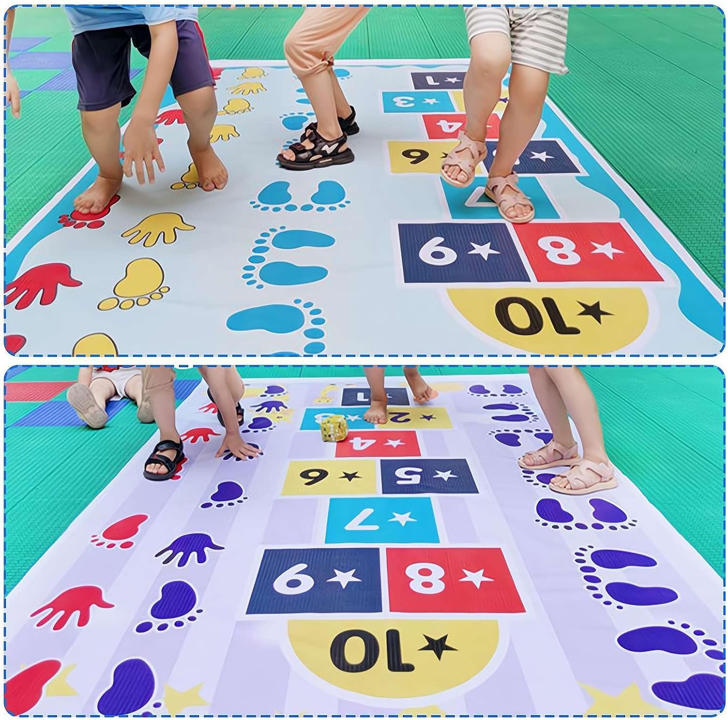 Slippery Hopscotch for Adults Kids, Hopscotch Outdoor Game, Kids Hand and Feet Game, Kids Jumping Carpet Mat, Slippery Hopscotch Game for Adults, Hopscotch Mat for Kids Outdoor