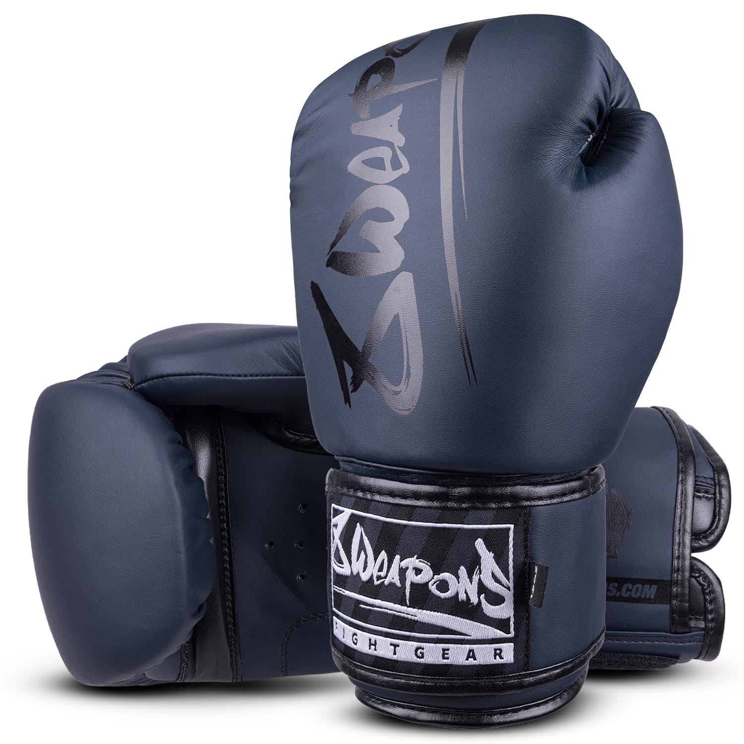 8 WEAPONS Boxhandschuhe Unlimited 2.0, Navy-schwarz, Training, Sparring und Wettkampf, Kunstleder, Perfekte Dämpfung und stabile Nähte, Handschuhe für Muay Thai, K1, Boxen, MMA und Kickboxen