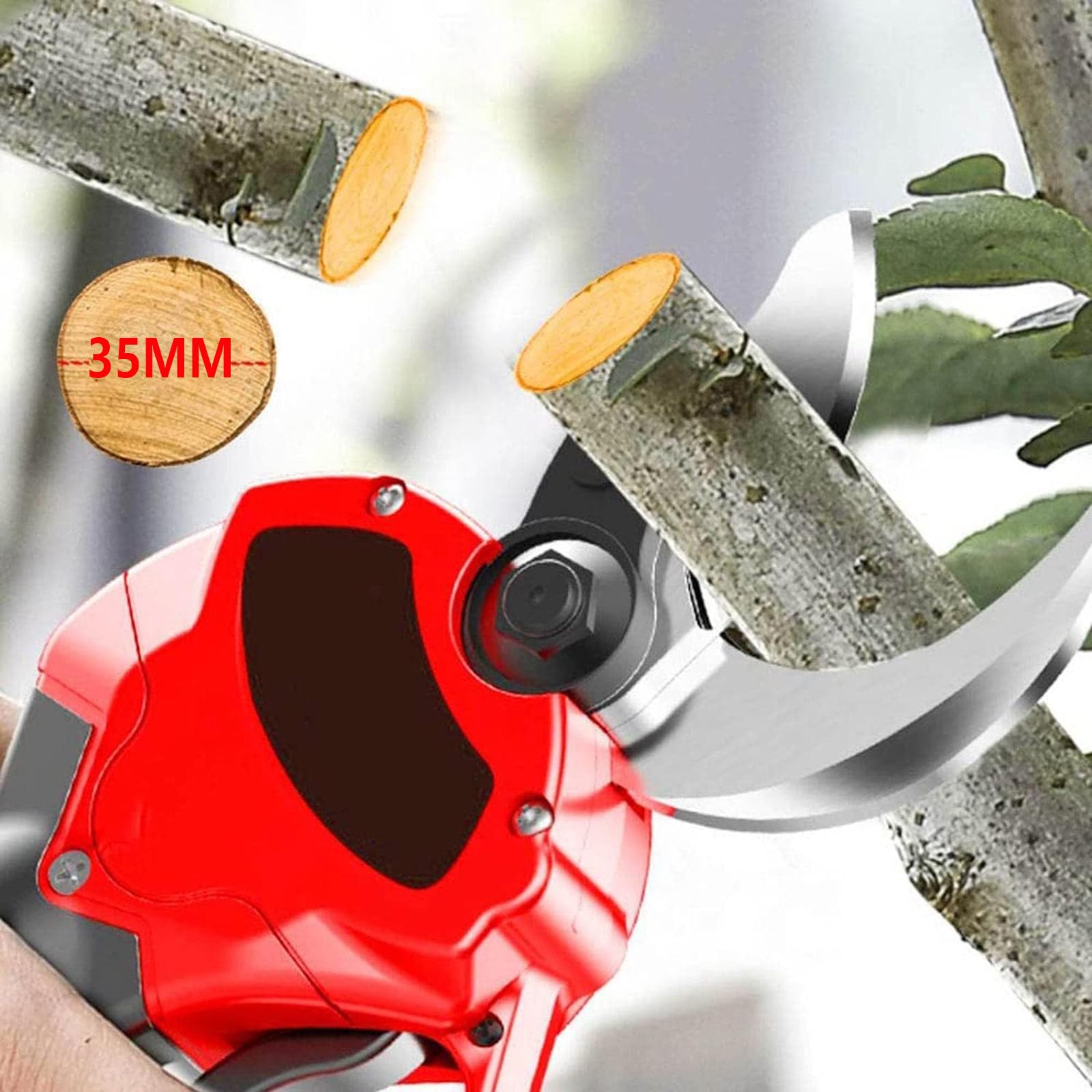 Tijeras de Podar EléCtricas, Podadora de áRboles InaláMbrica de 1,37 Pulgadas de DiáMetro de Corte con 2 BateríAs Recargables de 1,5 Ah y 2 Cuchillas, Podadora de JardineríA,incision 3.0-3.5cm-110V