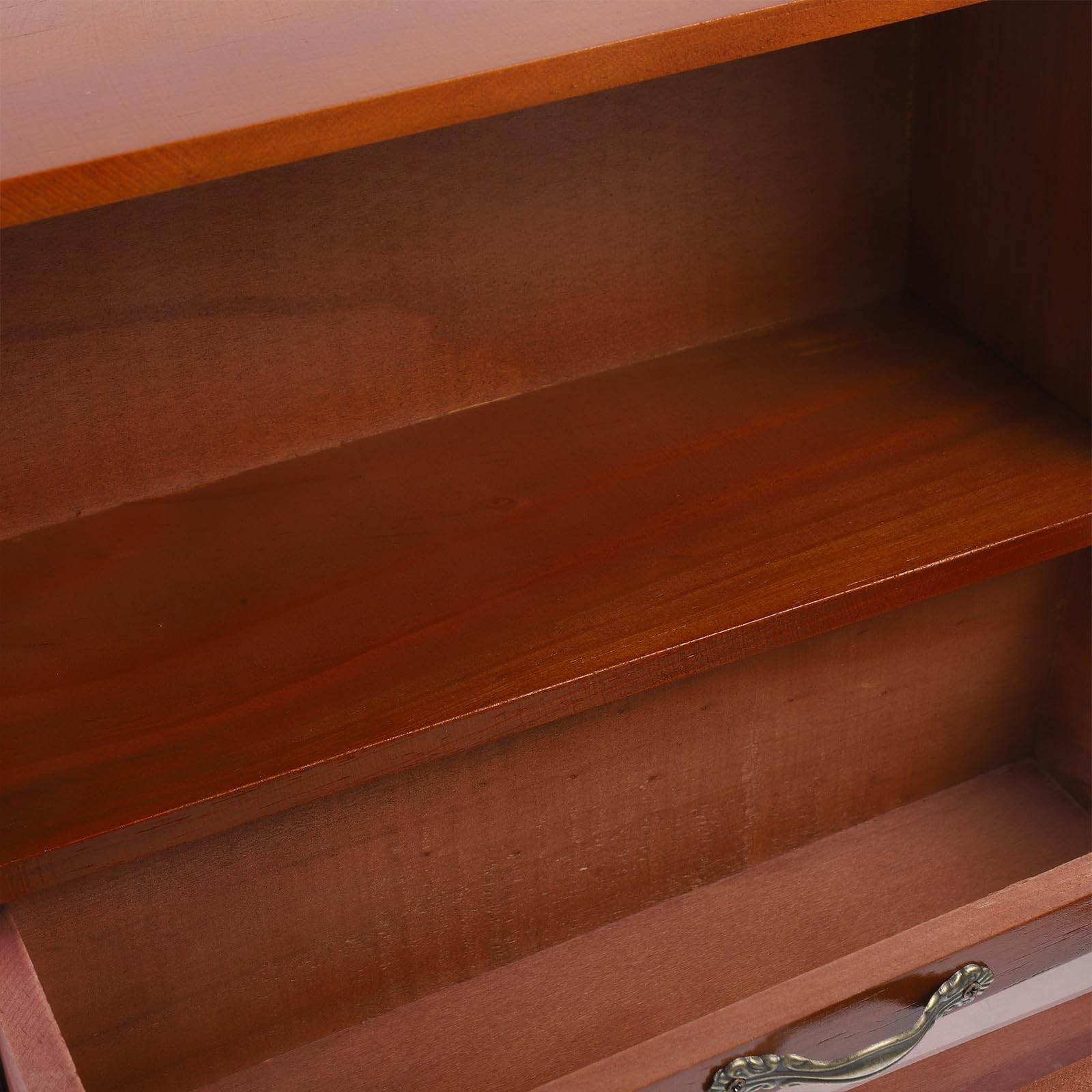 jojofuny Organizer da Scrivania in Legno Vintage Cassetti a Strati, Grande Capacità, Fondo Stabile e Superficie Liscia per Uso Desktop e Arredamento