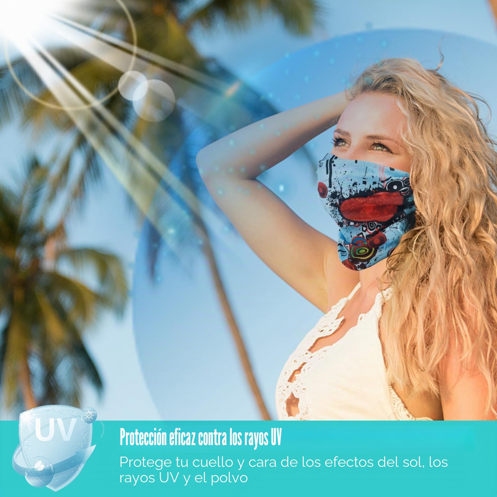 8 Piezas Multifunción Bufanda Bandana, Deporte Bragas de Cabeza, Bandana Polainas de Cuello Protección UV, Elastica Pañuelos Cabeza para Correr Senderismo Ciclismo