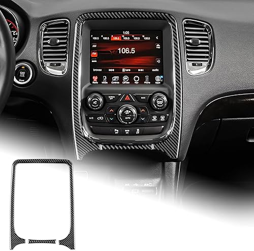 Miniatura 18 de AIRSPEED Cubierta de panel de palanca de cambios de fibra de carbono, calcomanía para consola central interior para Dodge Durango 2018 2019 2020