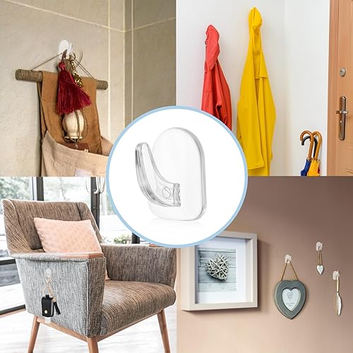 Miniatura 7 de 30 ganchos adhesivos transparentes para colgar en la pared, para colgar en la ventana de Navidad, para colgar anillos, ganchos adhesivos de acrílico