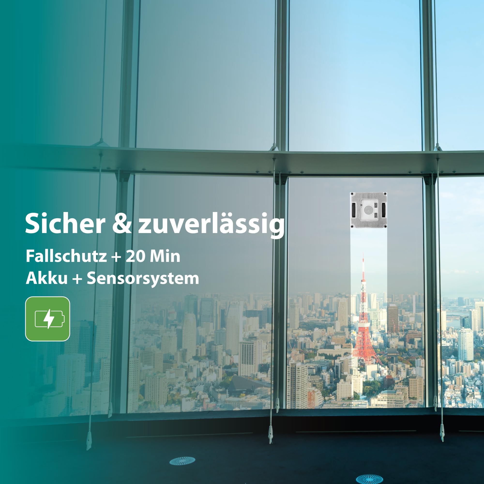 Lifenaxx Fensterreinigungsroboter LX-047, elektrischer Fensterreiniger mit 2 Sprühdüsen, hohe Saugkraft, großer 70-ml-Wassertank, Fernbedienung – ideal für Fenster, Fliesen, Spiegel