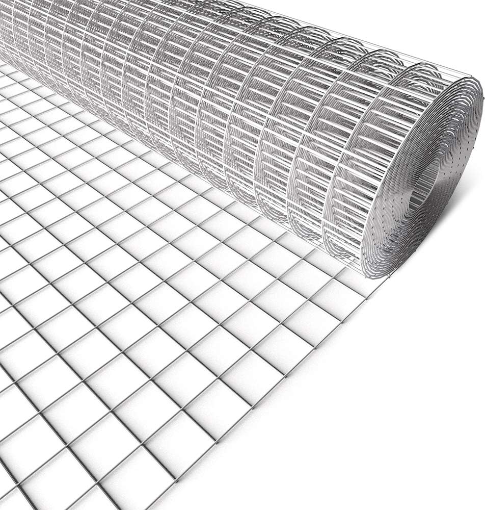 AMAGABELI GARDEN & HOME Hardware Cloth 48inch x 50ft 2inch Galvanized Before Welding Square Openings Wire Mesh Fence Roll for Vegetables Garden Netting Chicken Coop Animal Enclosure