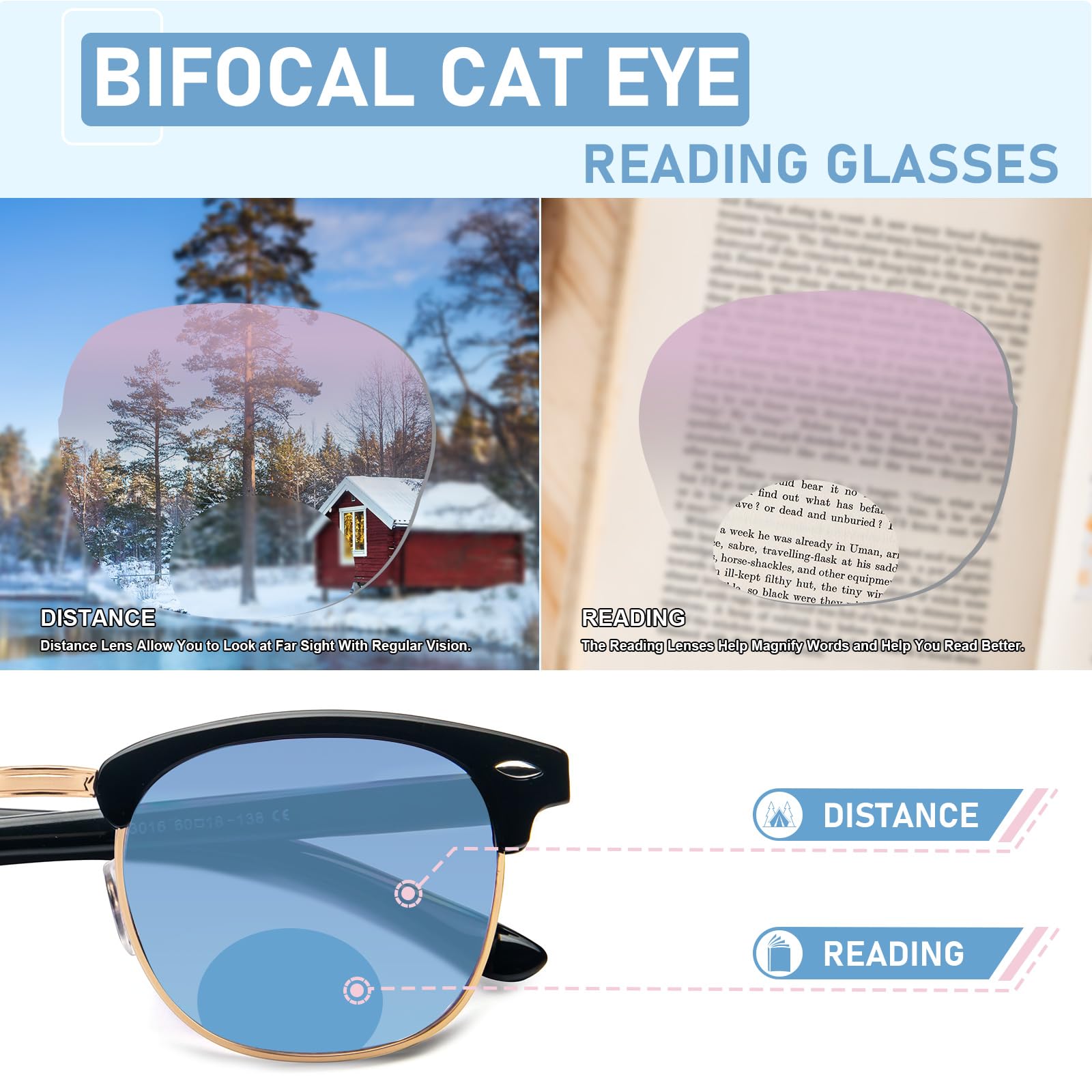 KoKoBin 2 Pack Bifocal Reading Sunglasses UV400 Protection Retro metal Glasses Anti Blue Light for Women Computer Readers (2 Pack - Image 4