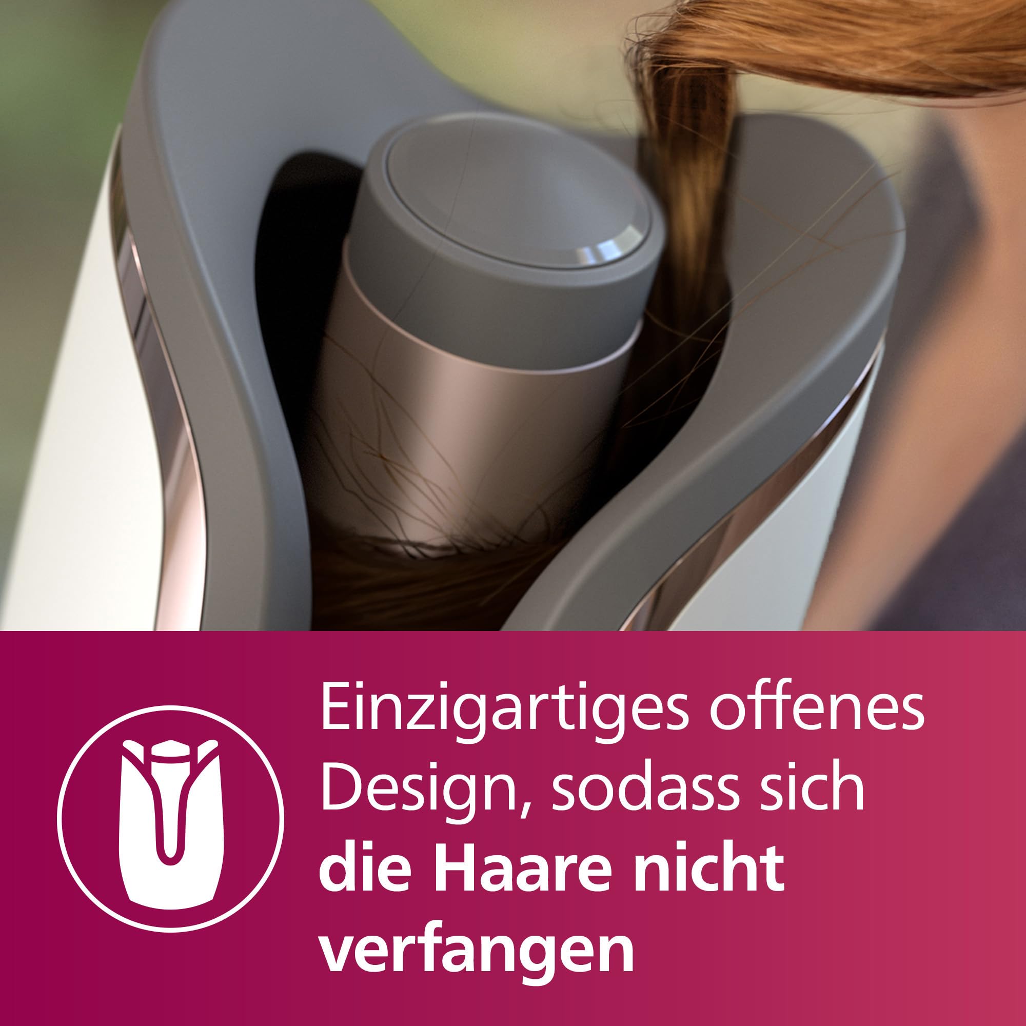Philips automatischer Lockenstab 8000 Series, Lockenwickler/Curler mit MoistureProtect Technologie, 27 verschiedene Stylingoptionen, Weiß, Modell BHB878/00