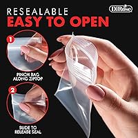 Vista 5 de Dirose Bolsas de polietileno transparentes con cierre de 7 x 8 pulgadas, paquete de 100, 2 mil de grosor, bolsas de plástico resellables