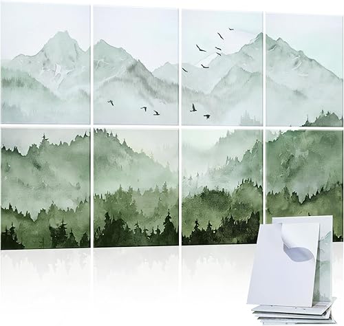 Miniatura 1 de Paneles acústicos artísticos, paquete de 8 paneles a prueba de sonido para paredes, 48 x 32 pulgadas, arte de pared autoadhesivo, paneles acústicos