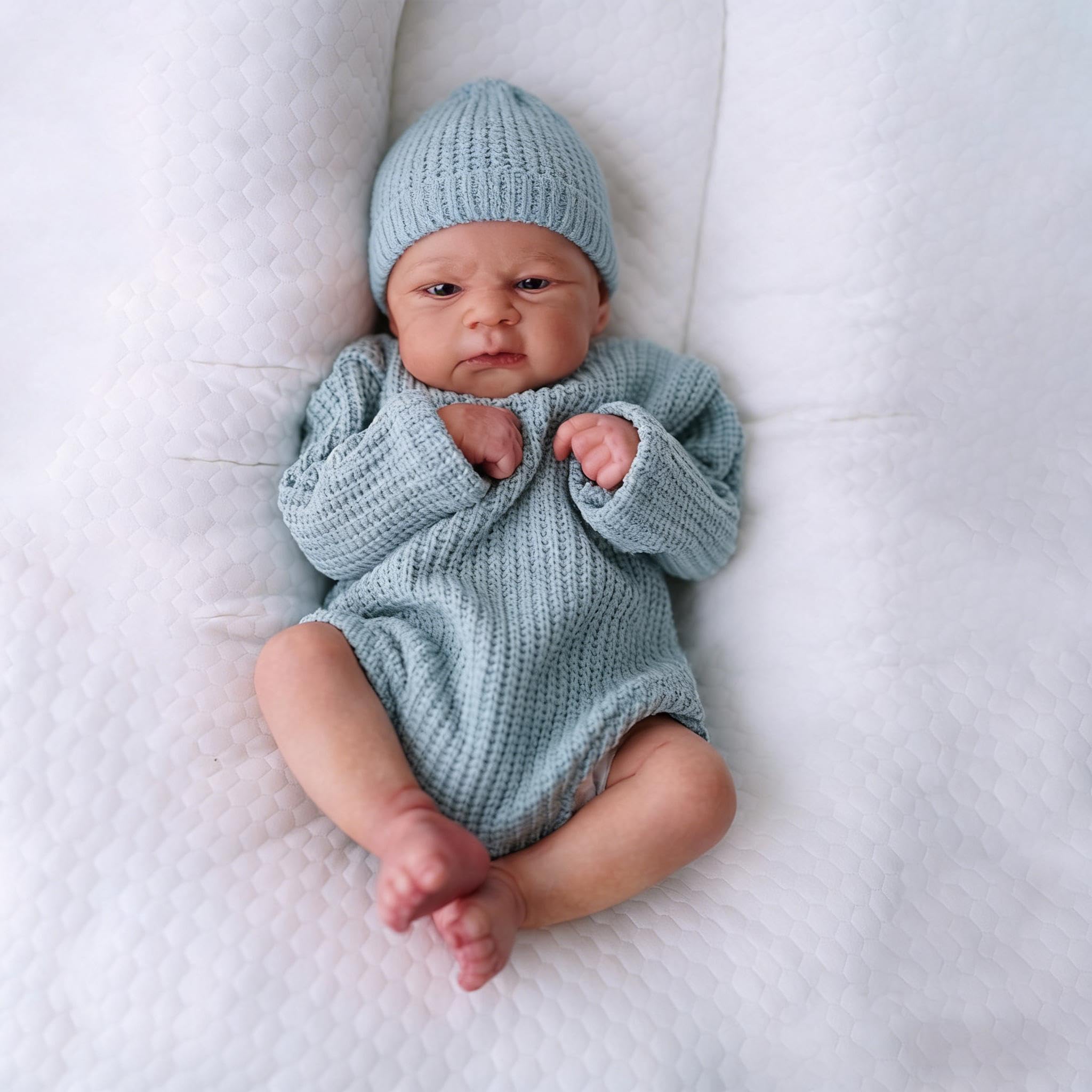 RXDOLL Reborn Baby Dolls Silicone Full Body 17 Inch Realistic Baby Doll Boy Posable 3D Skin Anatomically Correct Real Life Babys Doll Silicone Reborn Dolls with Accessories