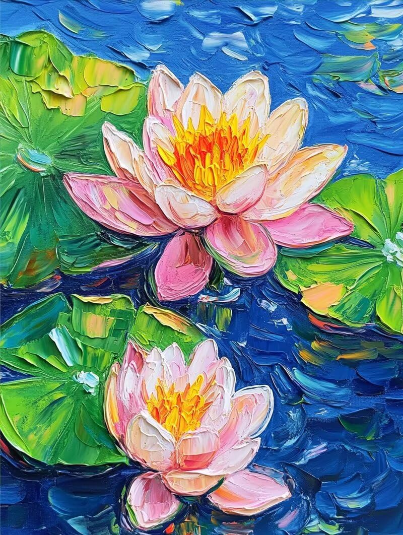 Anmiong Dipingere con i Numeri Loto, Paint by Numbers per Bambini Adulti Stagno, Kit di Pittura Acrilica DIY Principianti Facile su Tela, Hobby Creativi Adulti, Decora la casa Regalo 70x90 cm-#478k