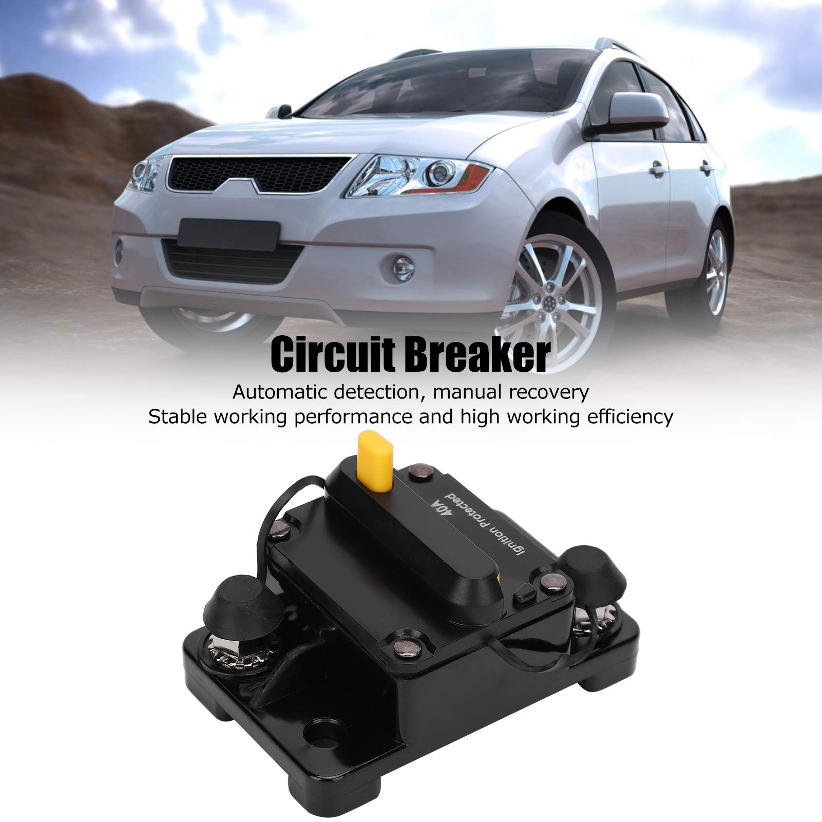 DaierTek Lot De 2 Disjoncteurs Marins 40 A 12 V CC étanches Réinitialisables Manuels 40 A Pour Voiture, Camion, Camping-car, Bateau