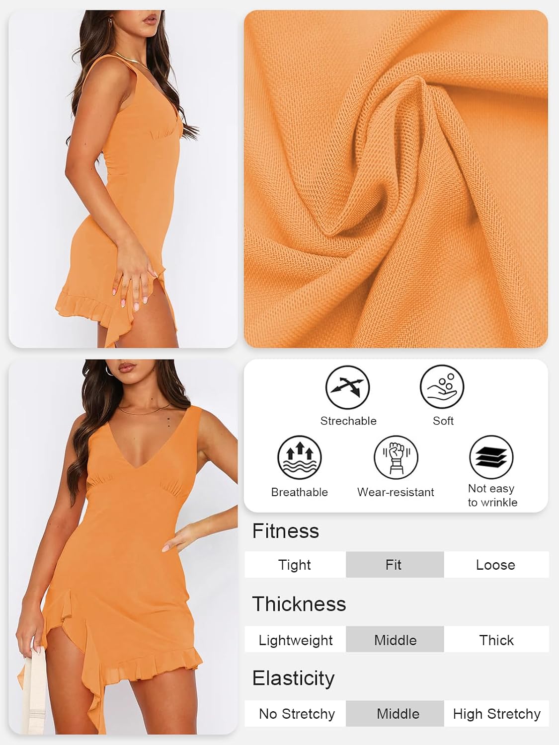 MIYIEONZ Women Summer Mini Dress Formal Short Wedding Guest Dresses image 5