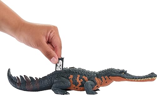 Miniatura 5 de Jurassic World - Figura de dinosaurio Gryposuchus Wild Roar con sonido de rugido continuo y acción de ataque, juguete físico posable y juego digital