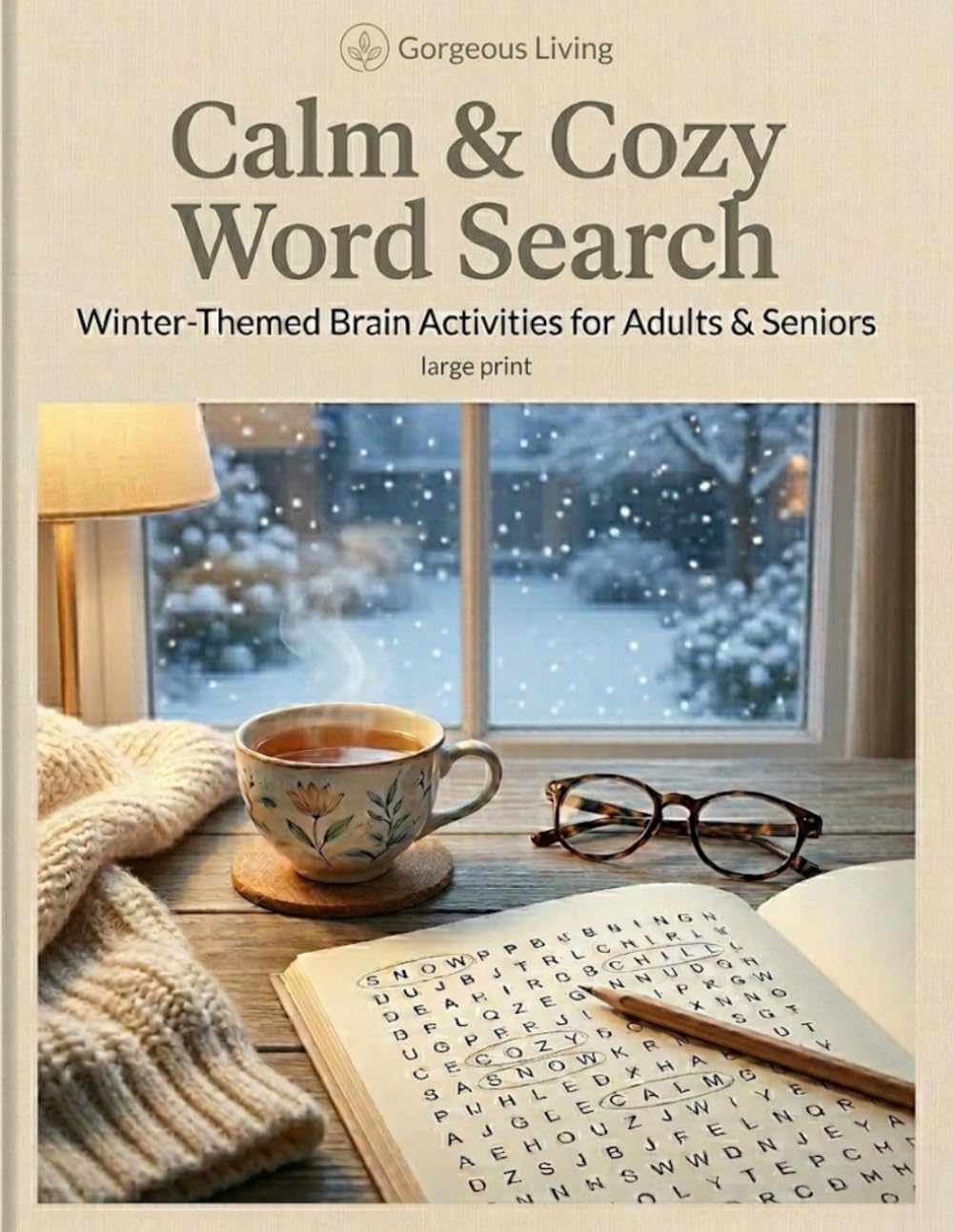 Calm & Cozy Word Search: Winter-Themed Brain Activities for Adults & Seniors (Gorgeous Living Brain Wellness Series)