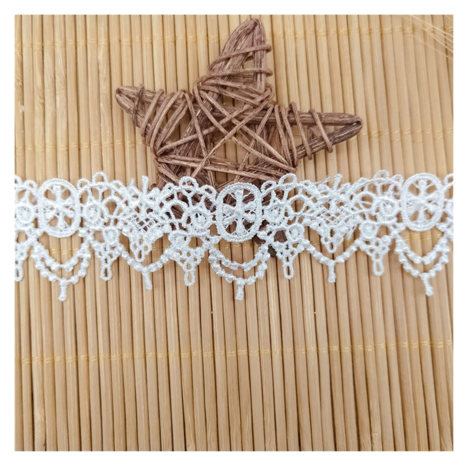 Dentelle soluble SD802 blanche de 15 mètres pour la couture de mariage et le patchwork créatif